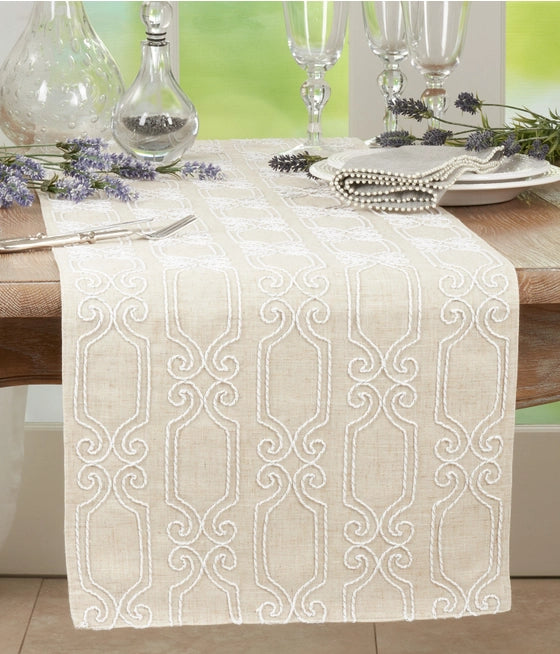 Embroidered Scroll Runner