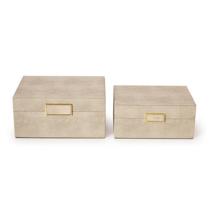 Cream Shagreen Boxes