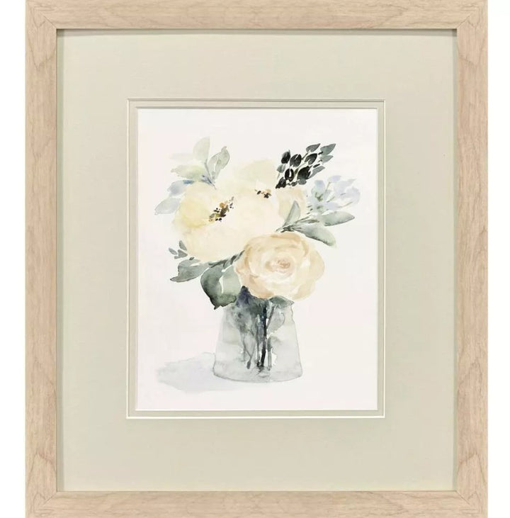Creamy Blooms Framed Wall Art