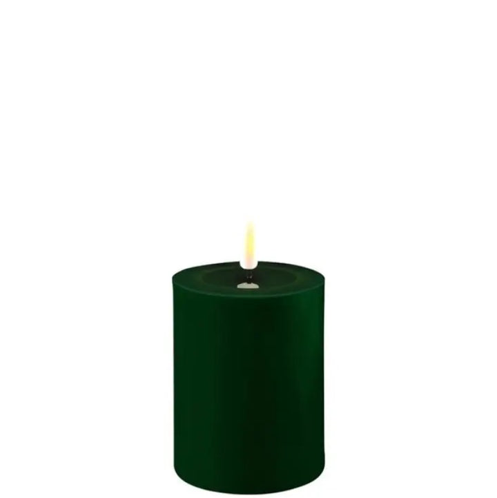 3" Dark Green LED Pillar Candles