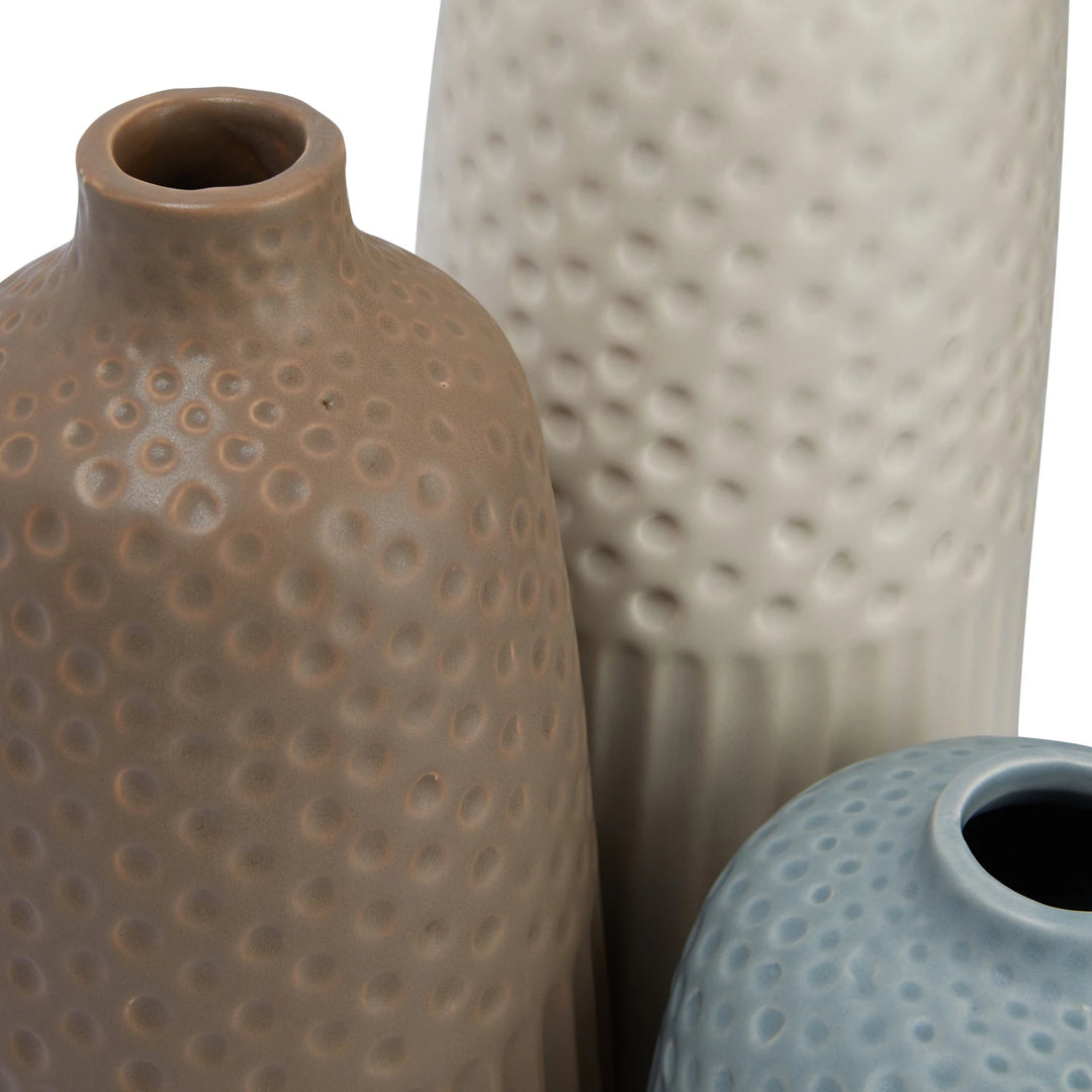 Matte Glaze Debossed Stoneware Vases