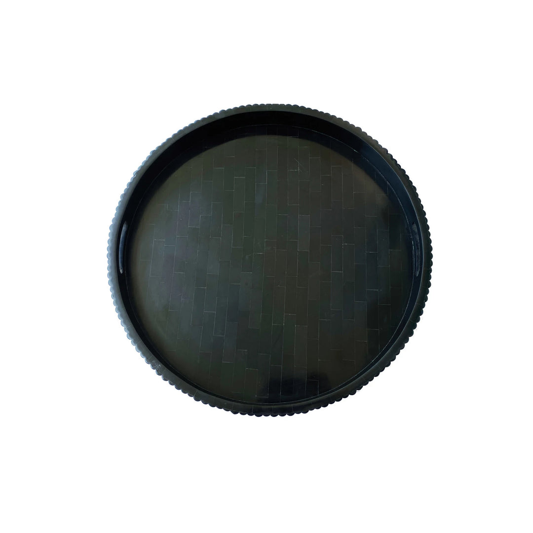Black Ribbed Tray