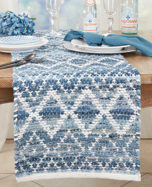 Handcrafted Delight Diamond Chindi Table Runner