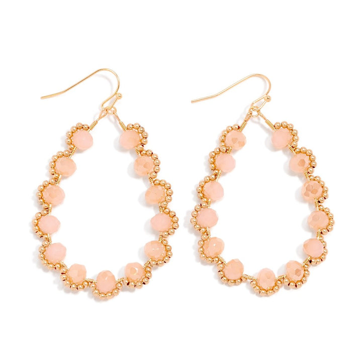 Faceted Beaded Teardrop Drop Earrings