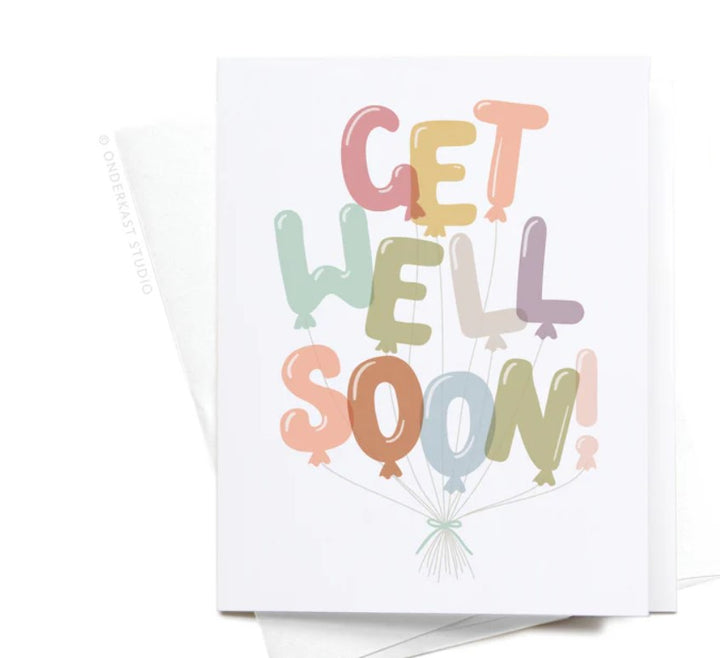 Get Well Soon Balloons Greeting Card