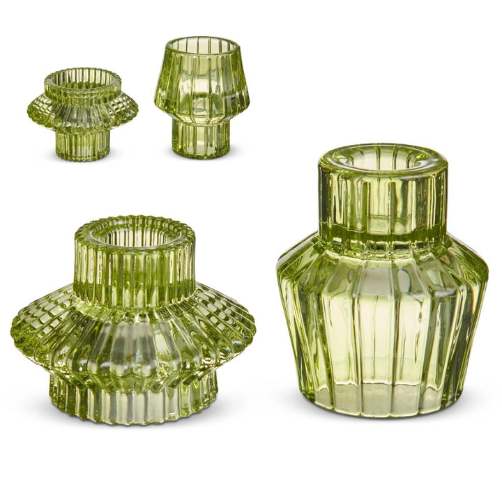 Vintage Glass Candle Holders