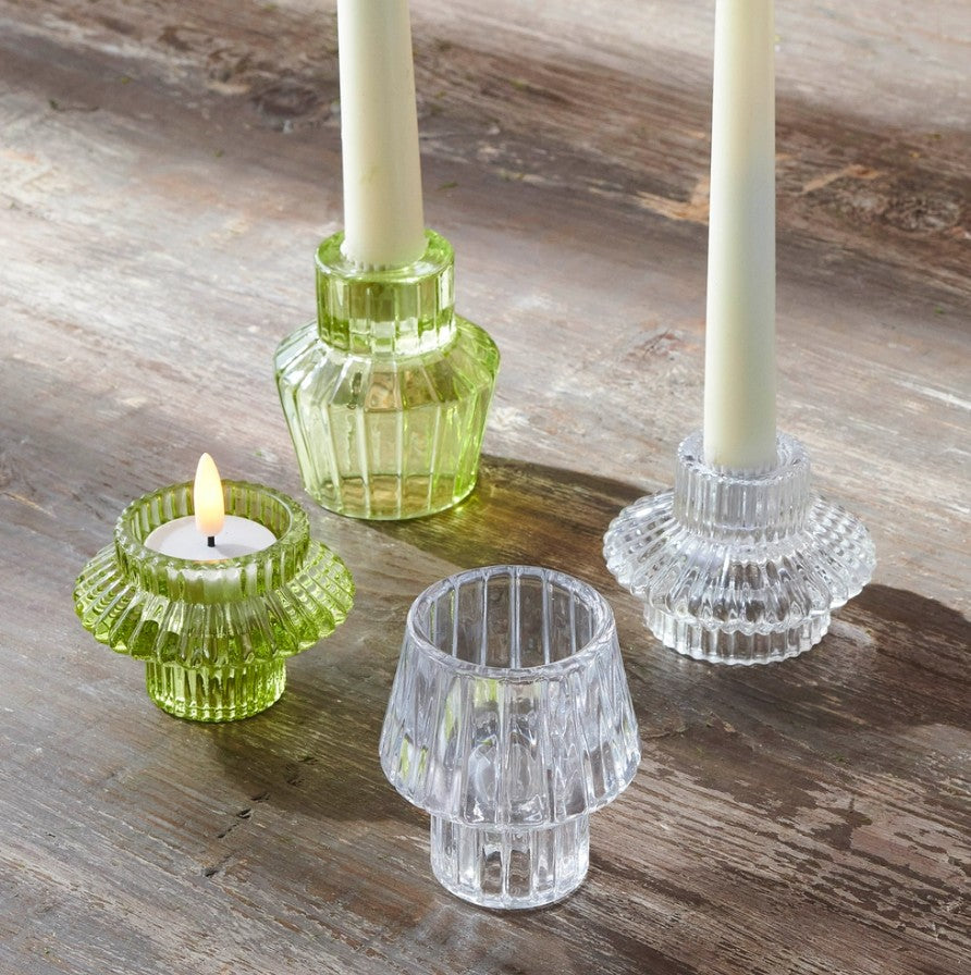 Vintage Glass Candle Holders