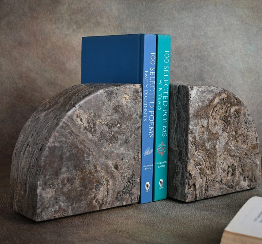 Grey Travertine Bookend
