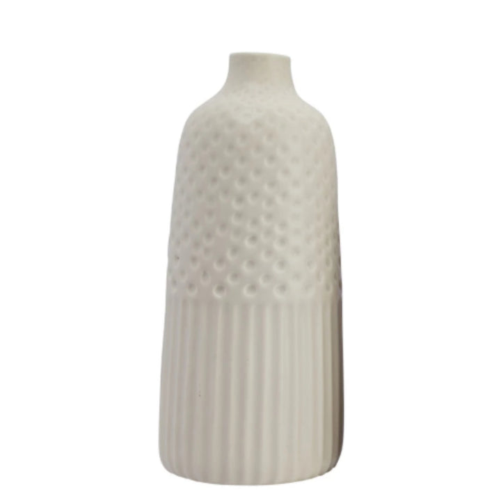 Matte Glaze Debossed Stoneware Vases