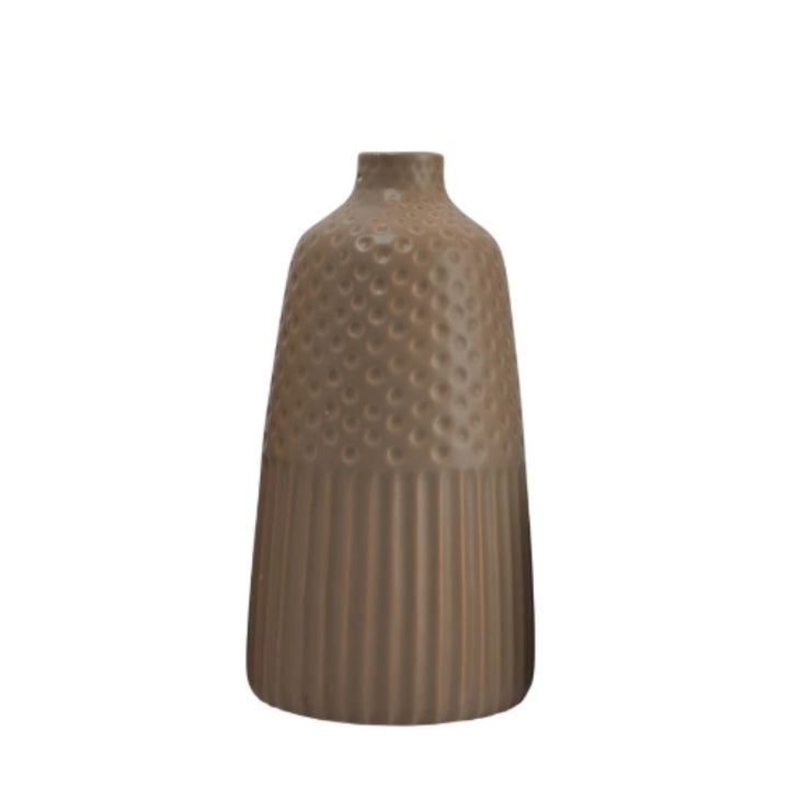 Matte Glaze Debossed Stoneware Vases