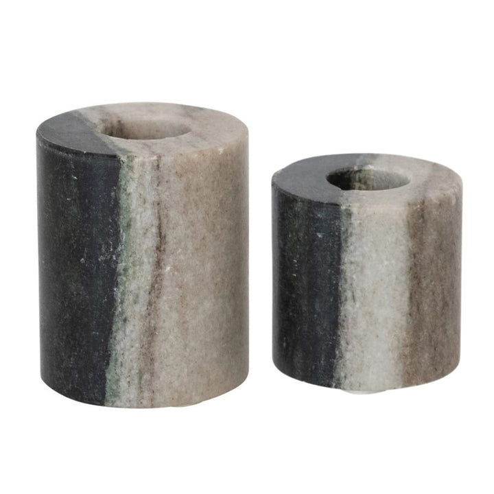 Black Melange Marble Taper Holder