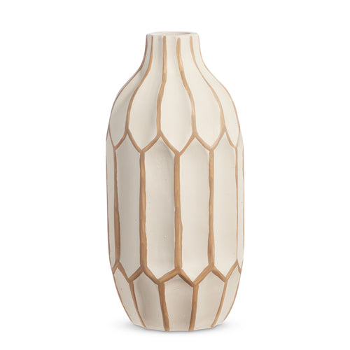 Ivory & Tan Honeycomb Vases