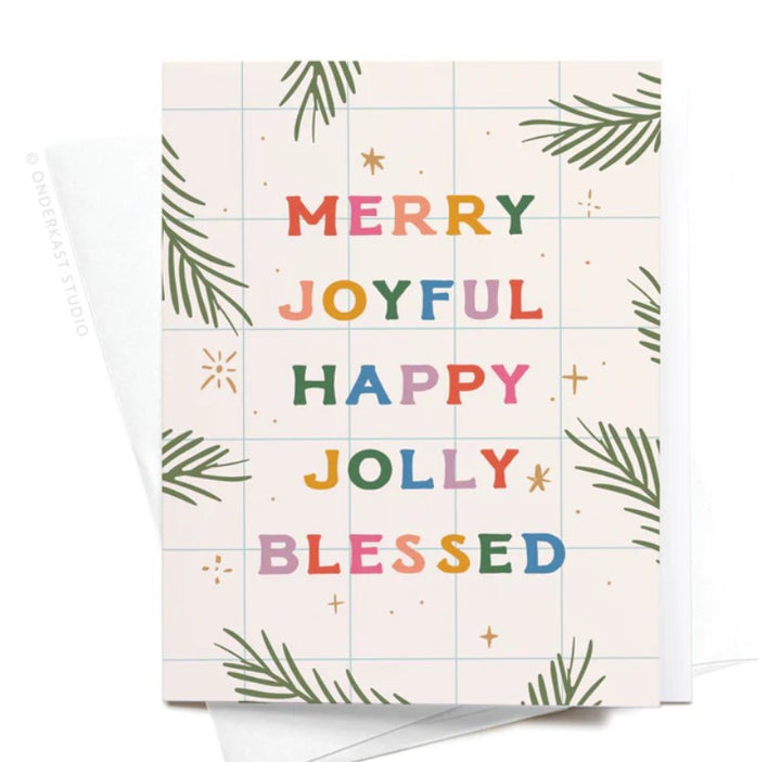 Merry Joyful Christmas Spruce Greeting Card