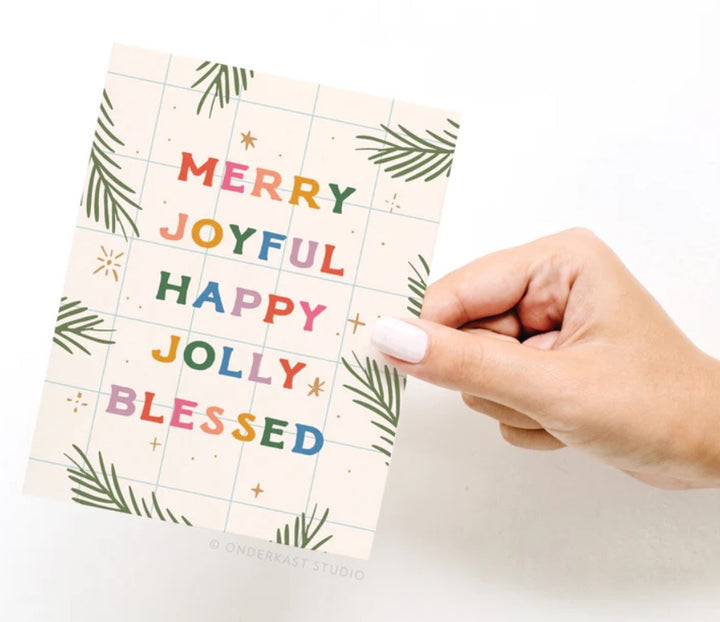 Merry Joyful Christmas Spruce Greeting Card