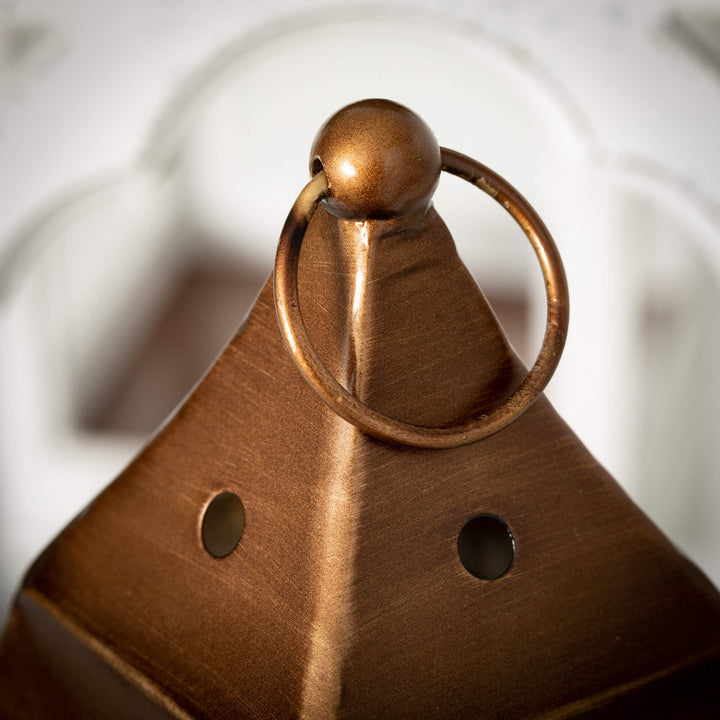 Bronze Topped Wood Lanterns