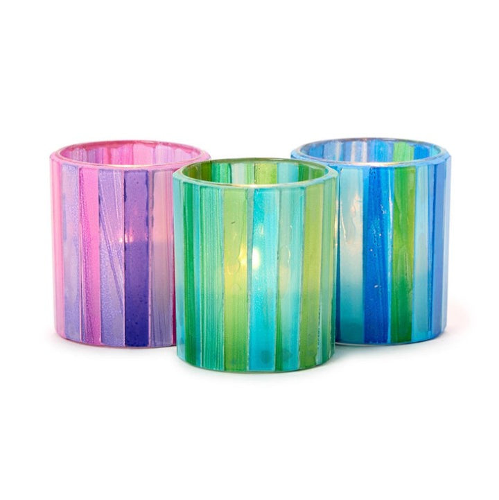 Mosaic Striation Tealight Candle Holders