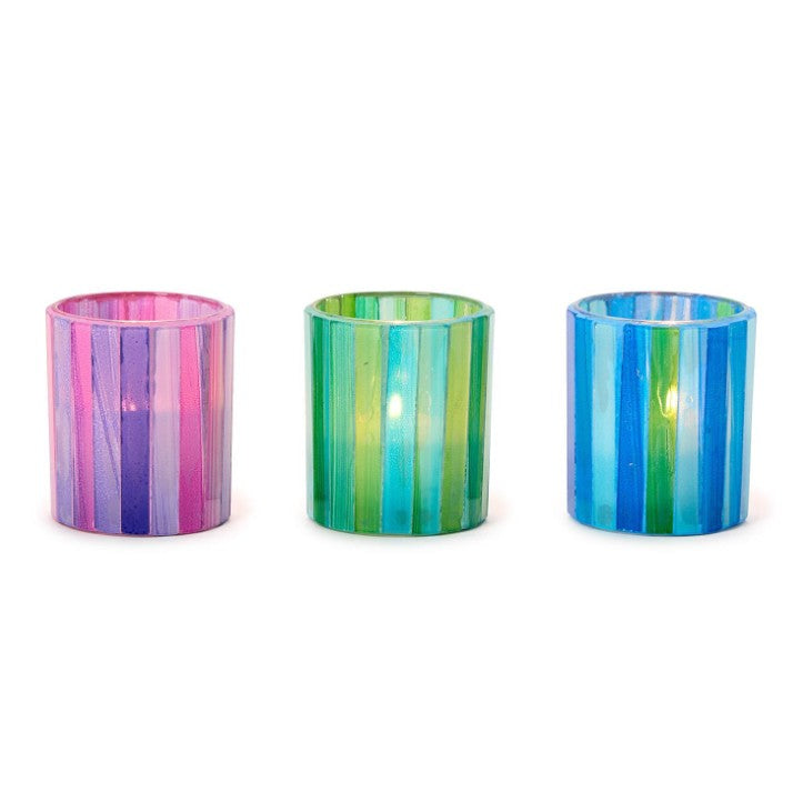 Mosaic Striation Tealight Candle Holders