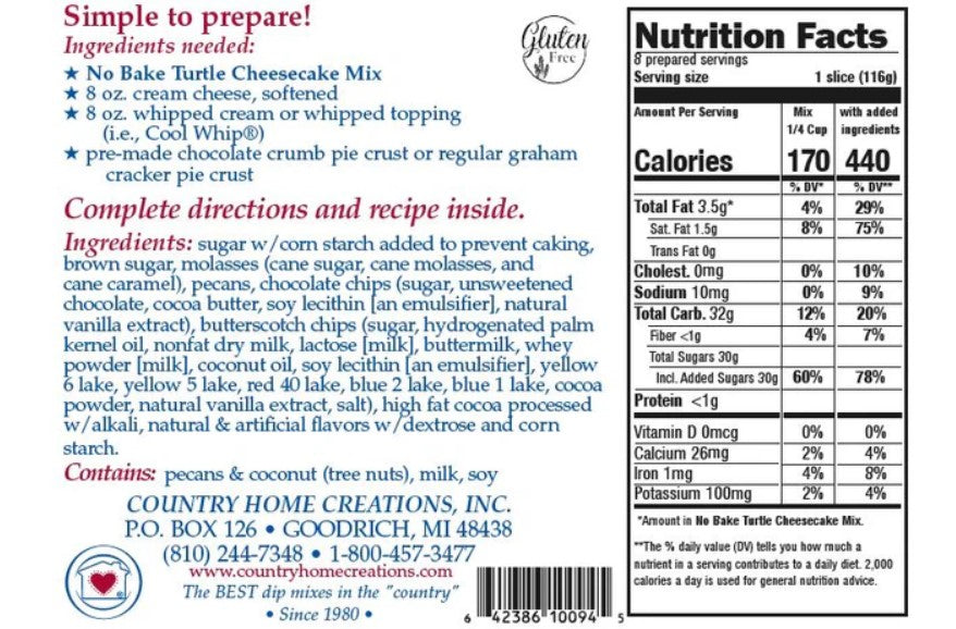No Bake Turtle Cheesecake Mix