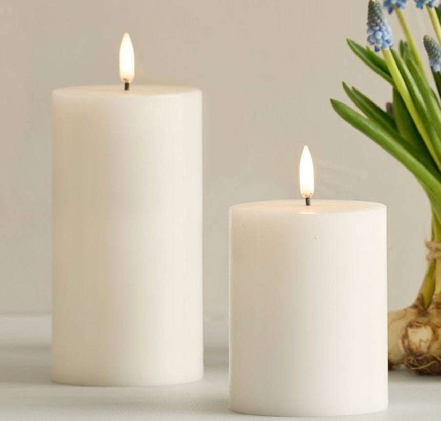 Ivory Smooth LED Pillar Candles