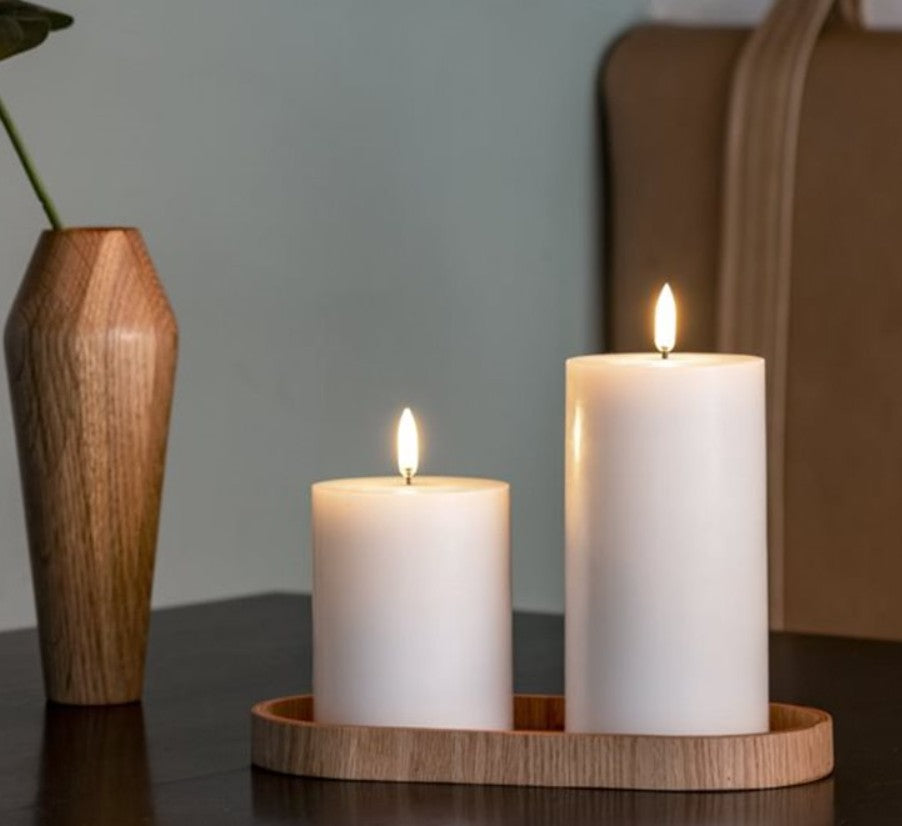Nordic White Smooth LED Pillar Candles