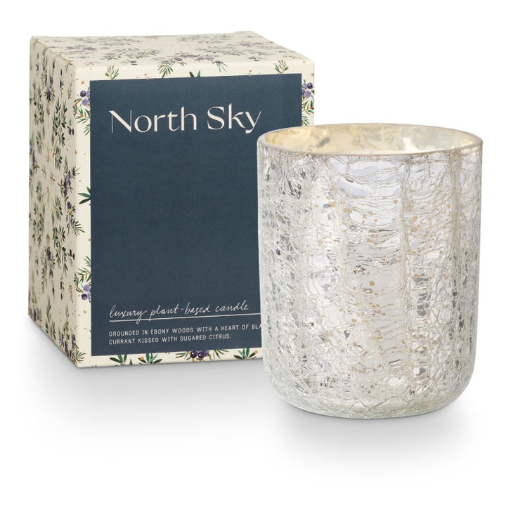 North Sky Small Boxed Crackle Glass Candle