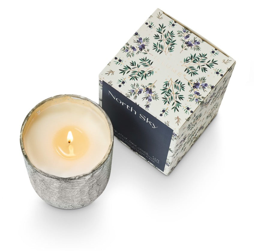 North Sky Small Boxed Crackle Glass Candle