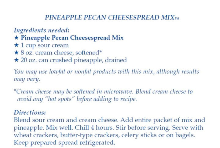 Pineapple Pecan Cheesespread Mix