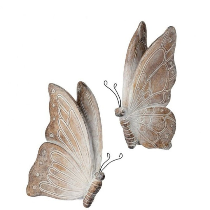 Whitewashed Metal And Resin Butterfly