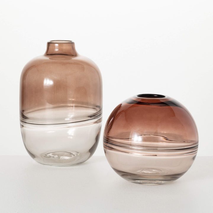 Retro Pink & Clear Vases