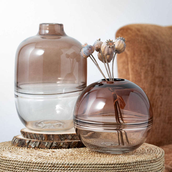 Retro Pink & Clear Vases