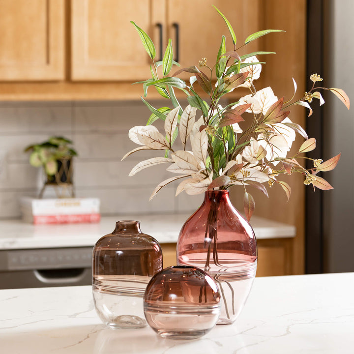 Retro Pink & Clear Vases