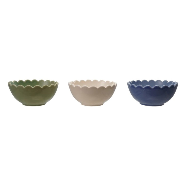 Stoneware Scalloped Bowls