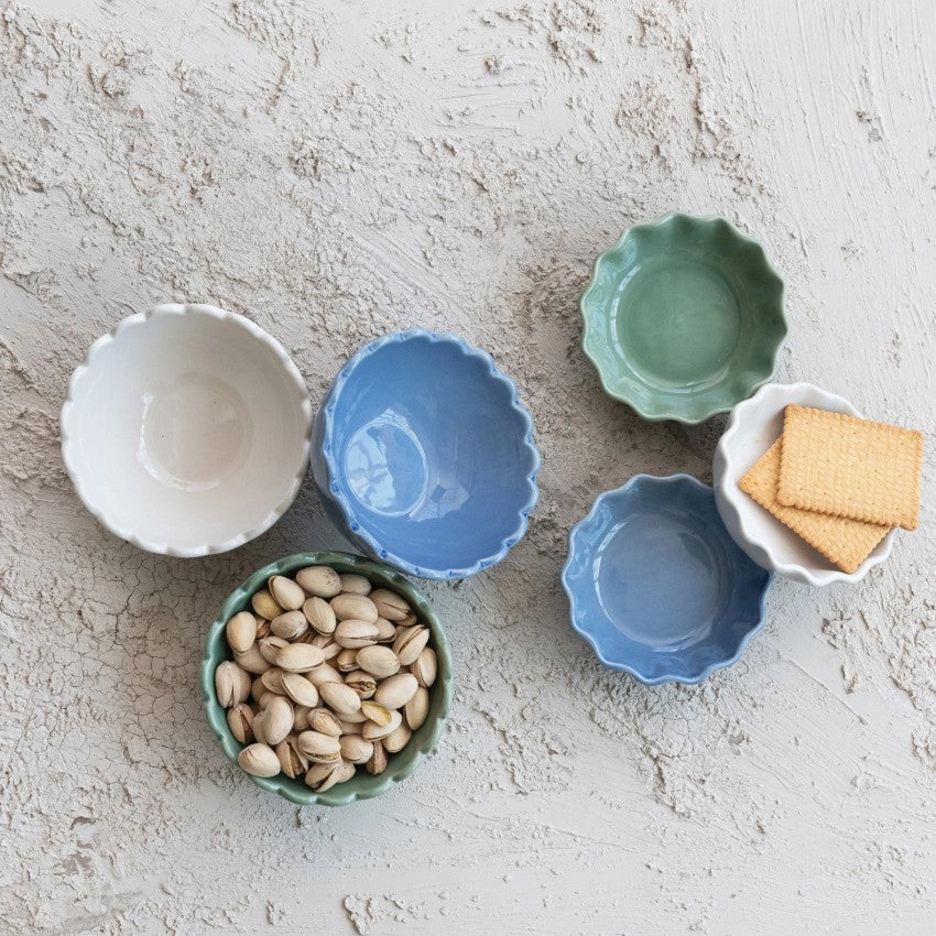 Stoneware Scalloped Bowls