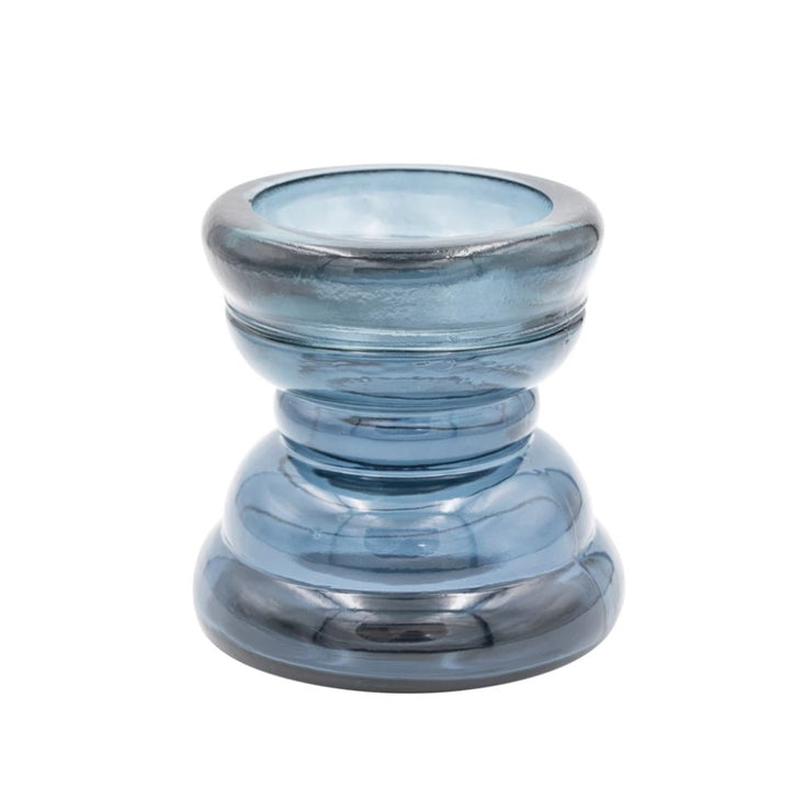 Blue Recycled Glass Candle Holders