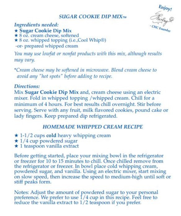 Sugar Cookie Dip Mix