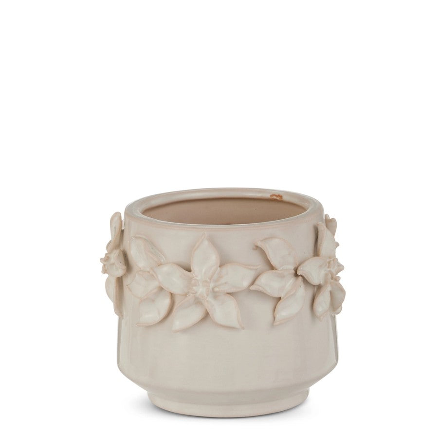 White Floral Planters