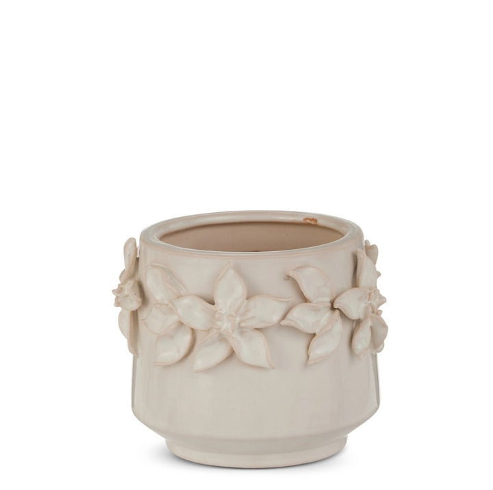 White Floral Planters