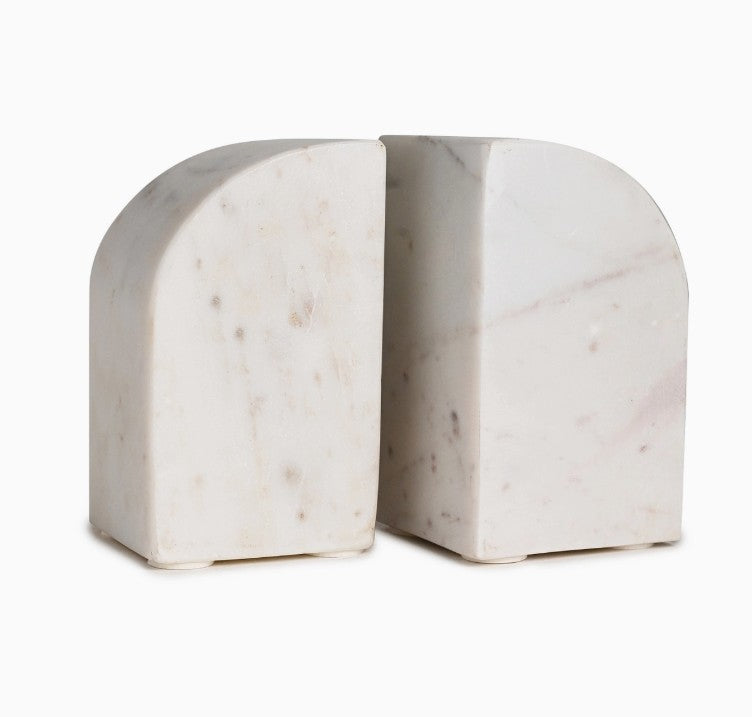 White Marble Bookend