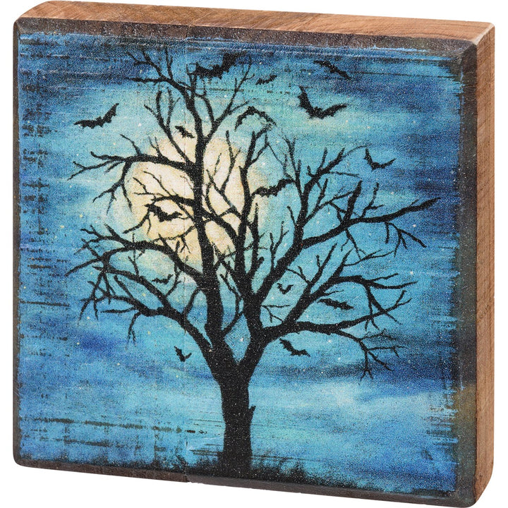 Haunted Tree Block Sign