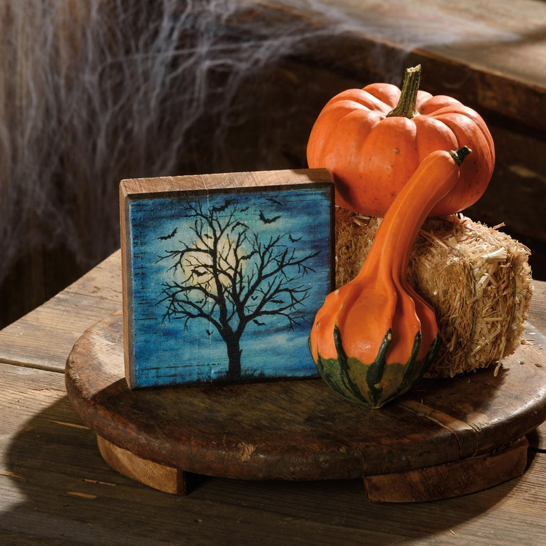 Haunted Tree Block Sign