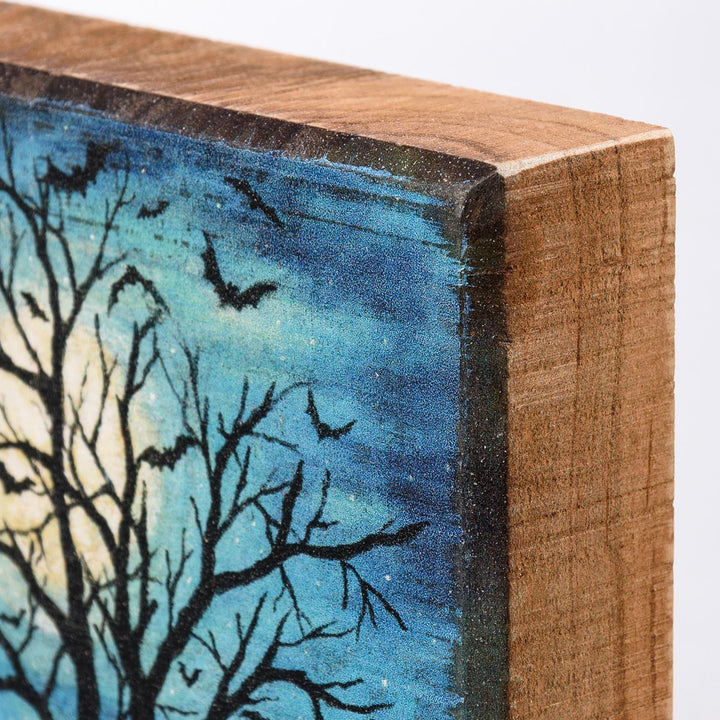 Haunted Tree Block Sign