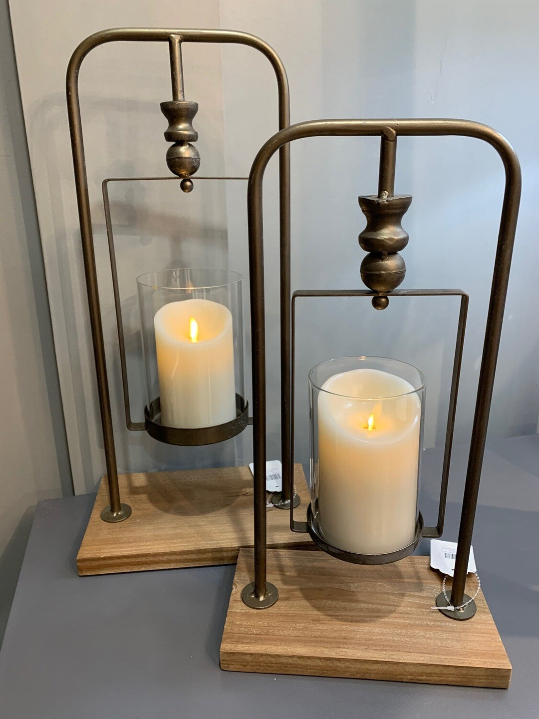 Natural Gold Candle Holder Lg