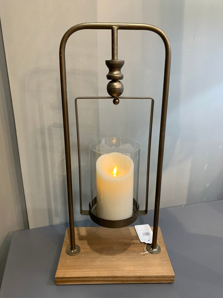 Natural Gold Candle Holder Lg