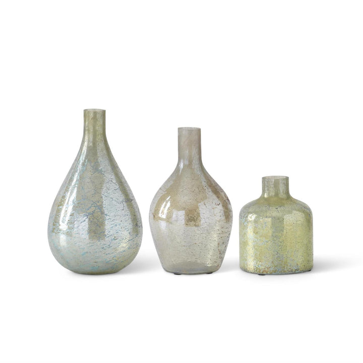 Antique Light Green Matte Glass Bottle Vases