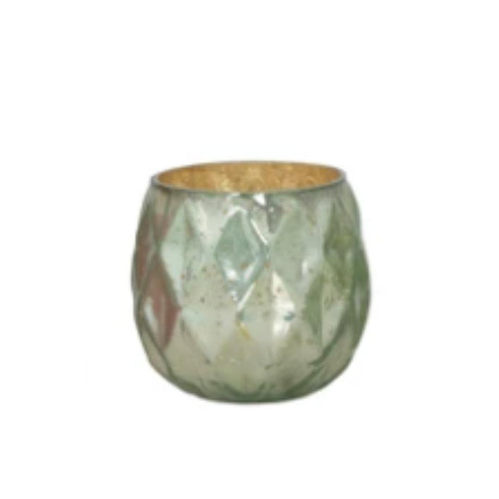 Light Green Textured Candle Votive Holder