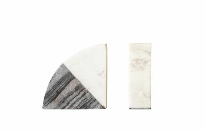 black and white marble bookend