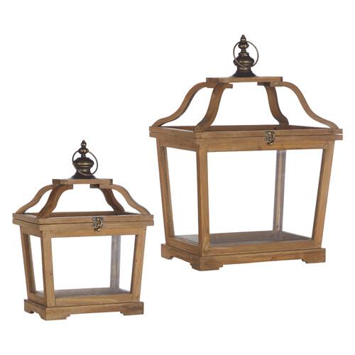 Wood Open Top Lantern