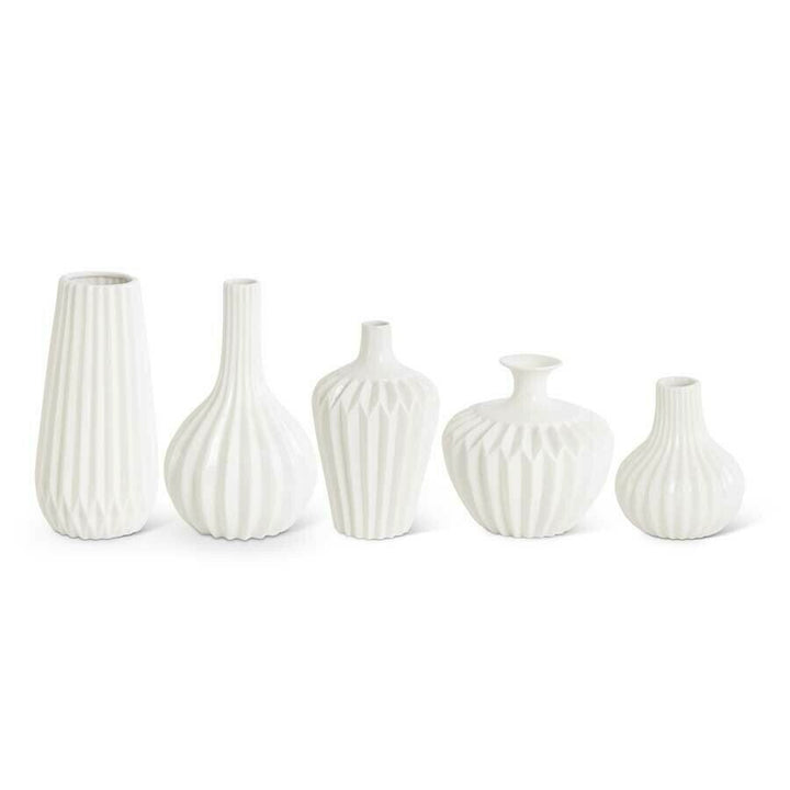 White Porcelain Accordion Vase Lg