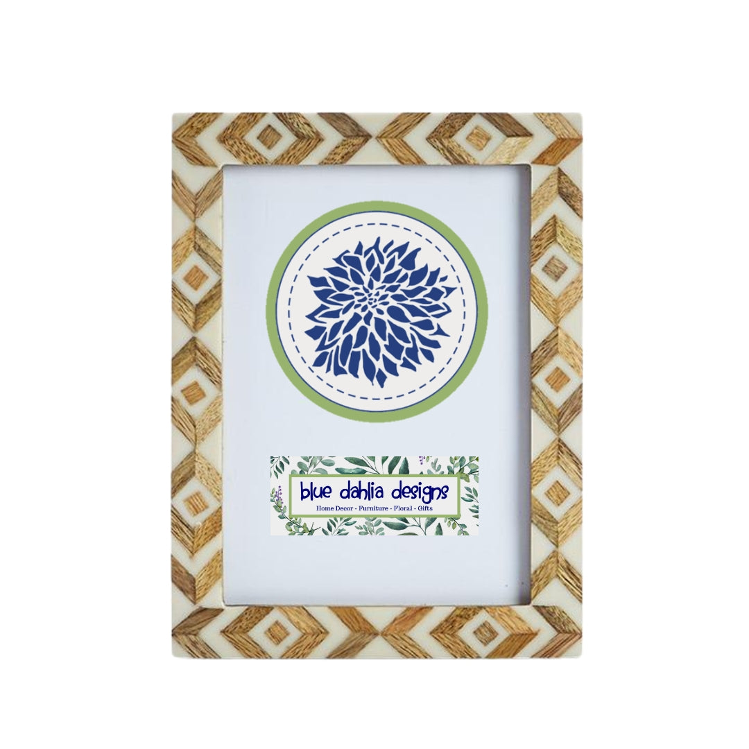 Timber Inlay Photo Frame Mango Wood Inlay Photo Frame – Blue Dahlia Designs