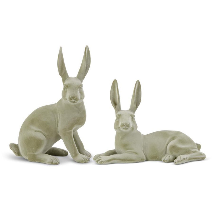 Green Velvet Resin Bunny